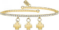 La Petite Story Damenarmband, Kollektion Lux Bangles aus Messing, PVD Gold, Kleeblattstein - LPS05AQC11