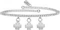 La Petite Story Damenarmband, Kollektion Lux Bangles, aus Messing, vierblättrige Kristalle – LPS05AQC10