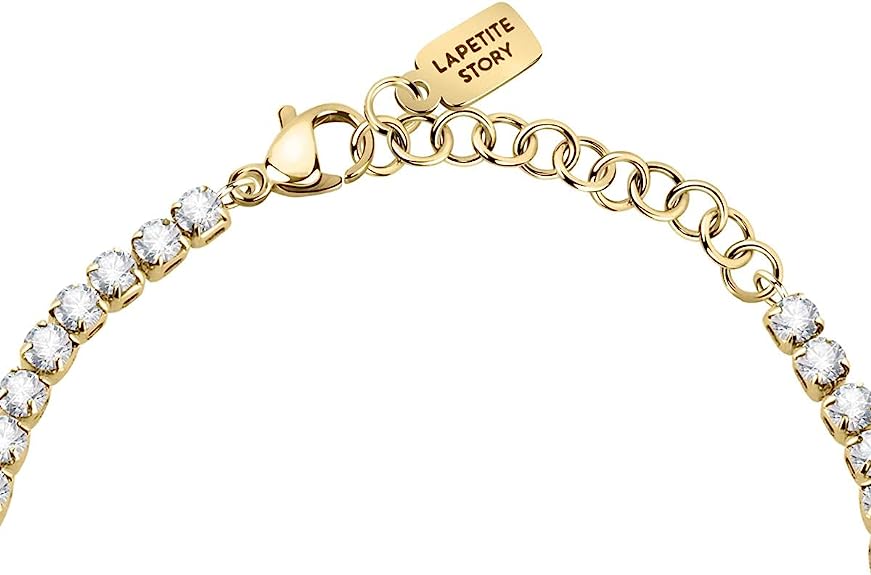 La Petite Story Tennisarmband vergoldet Damen aus Edelstahl, Kristalle - LPS05ARR73