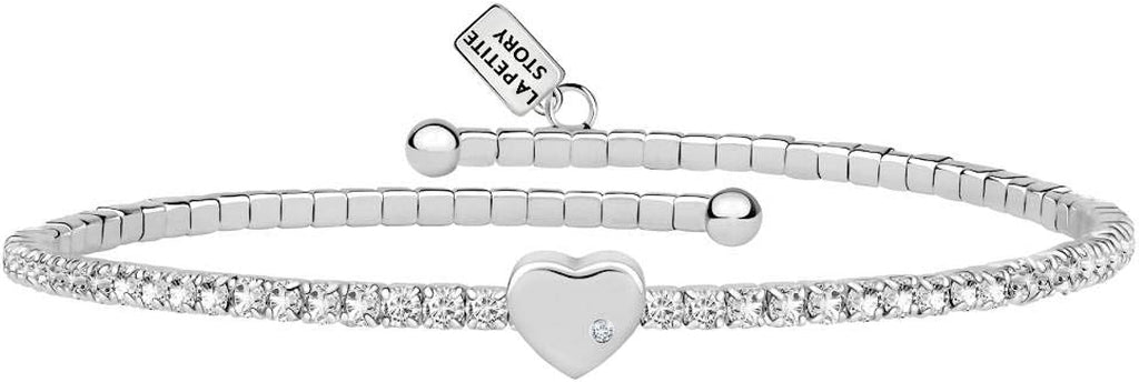 La Petite Story dracciale da donna, collezione lux bangles, in ottone, cristalli - LPS05AQC01