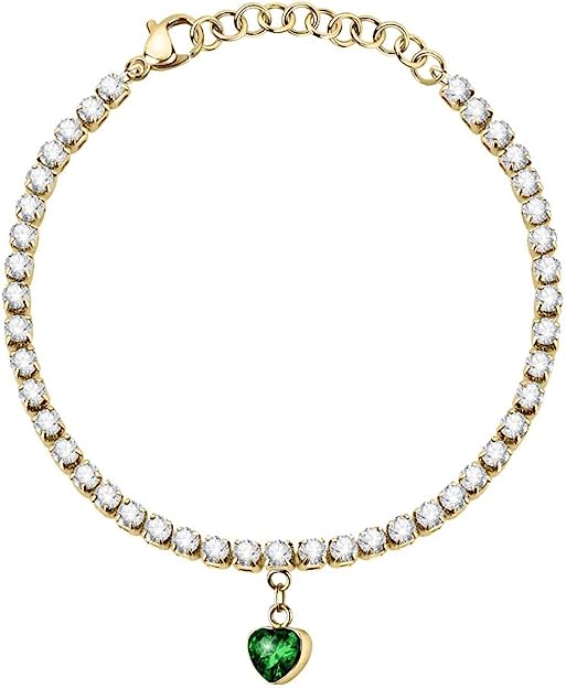 La Petite Story Love Damenarmband aus Edelstahl, Kristalle im Tennis-Stil – LPS05ASD28