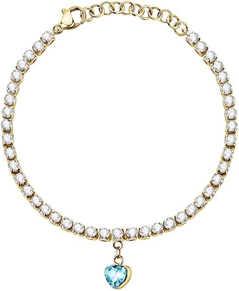 La Petite Story Love Damenarmband aus Edelstahl, Kristalle im Tennis-Stil – LPS05ASD29