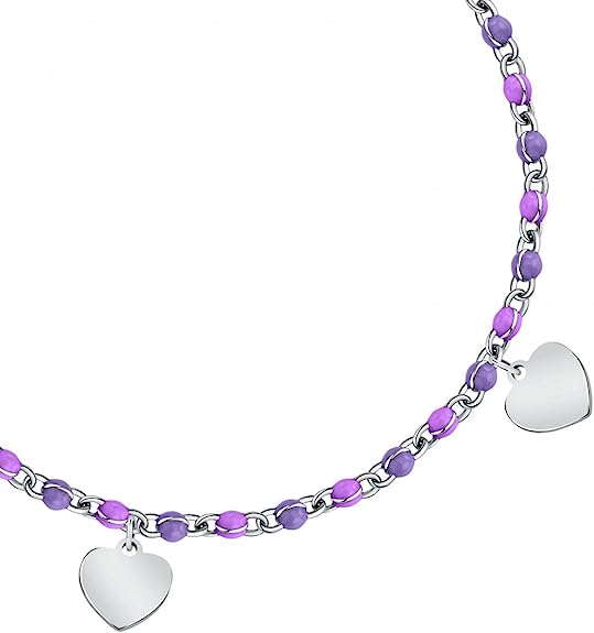 La Petite Story love Armband für Damen aus Edelstahl, Emaille mit Herzanhängern - LPS05ASD54