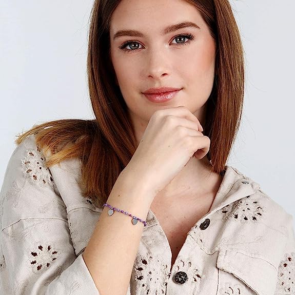 La Petite Story love Armband für Damen aus Edelstahl, Emaille mit Herzanhängern - LPS05ASD54