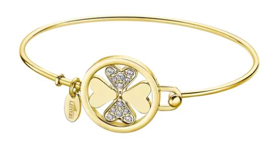 Lotus style millennial bracciale donna in acciaio dorato quadrifoglio ls2119-2/1