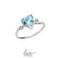 Damenring in Weißgold mit Aquamarin und Diamanten dhaa7194.003