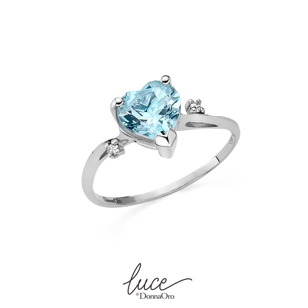 Damenring in Weißgold mit Aquamarin und Diamanten dhaa7194.003