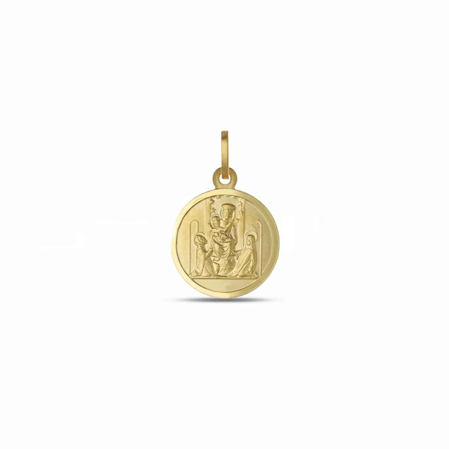Medaglia coniata in Oro 18 Carati con Madonna di Pompei