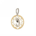 Medaglia in oro bianco 18 kt con Madonna Miracolosa bicolore