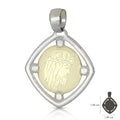 Medaille aus 18 Karat Weiß- und Gelbgold mit Christus