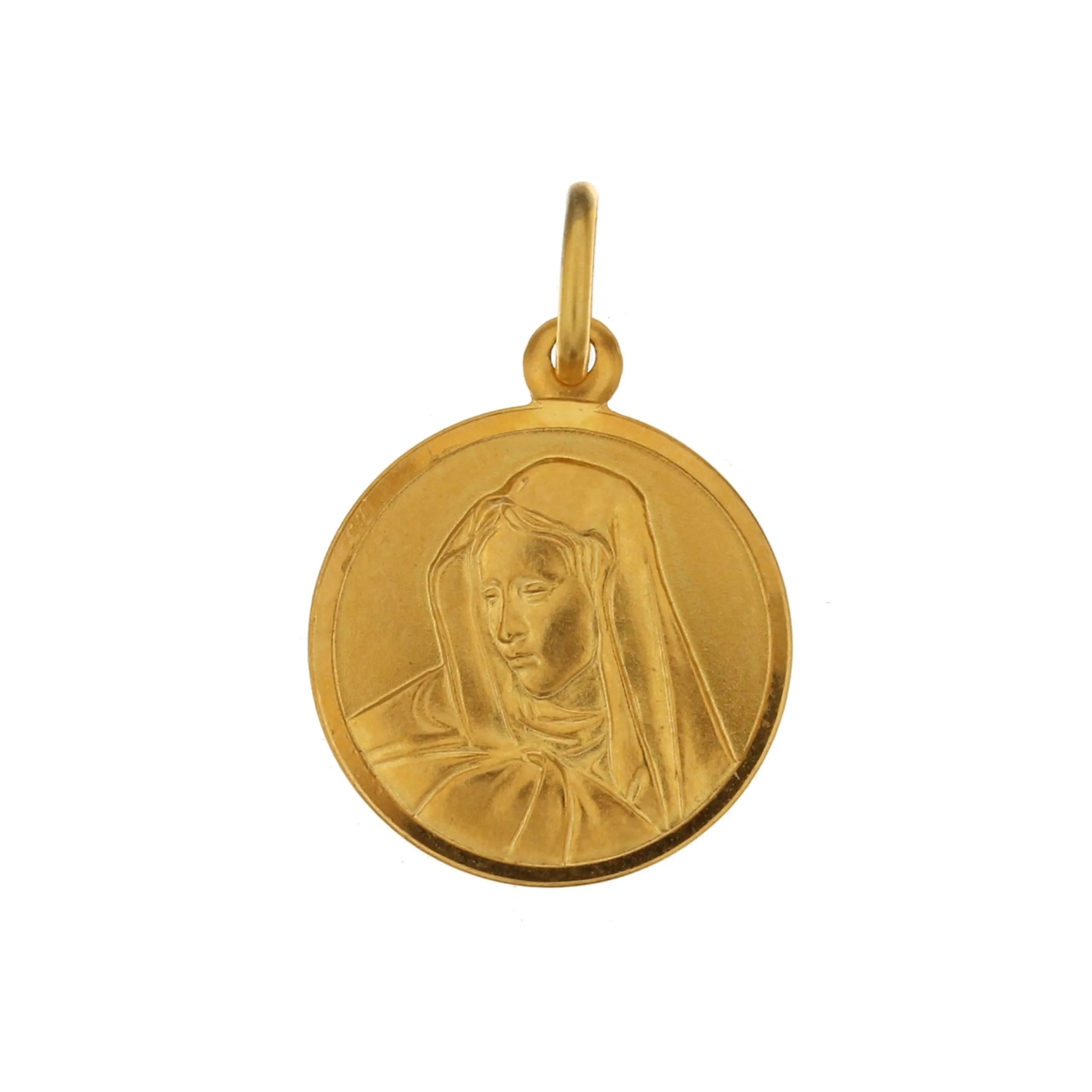 Gelbgoldmedaille mit der schmerzhaften Muttergottes