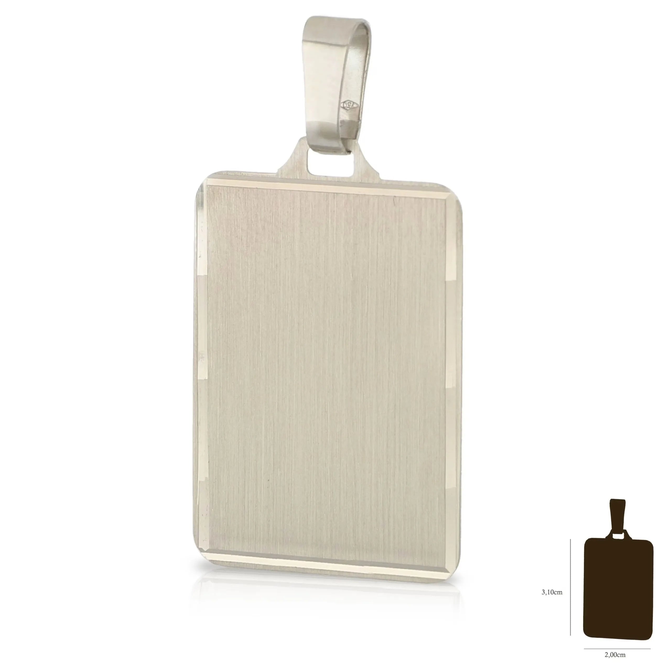 Medaglia personalizzabile in oro bianco 18kt