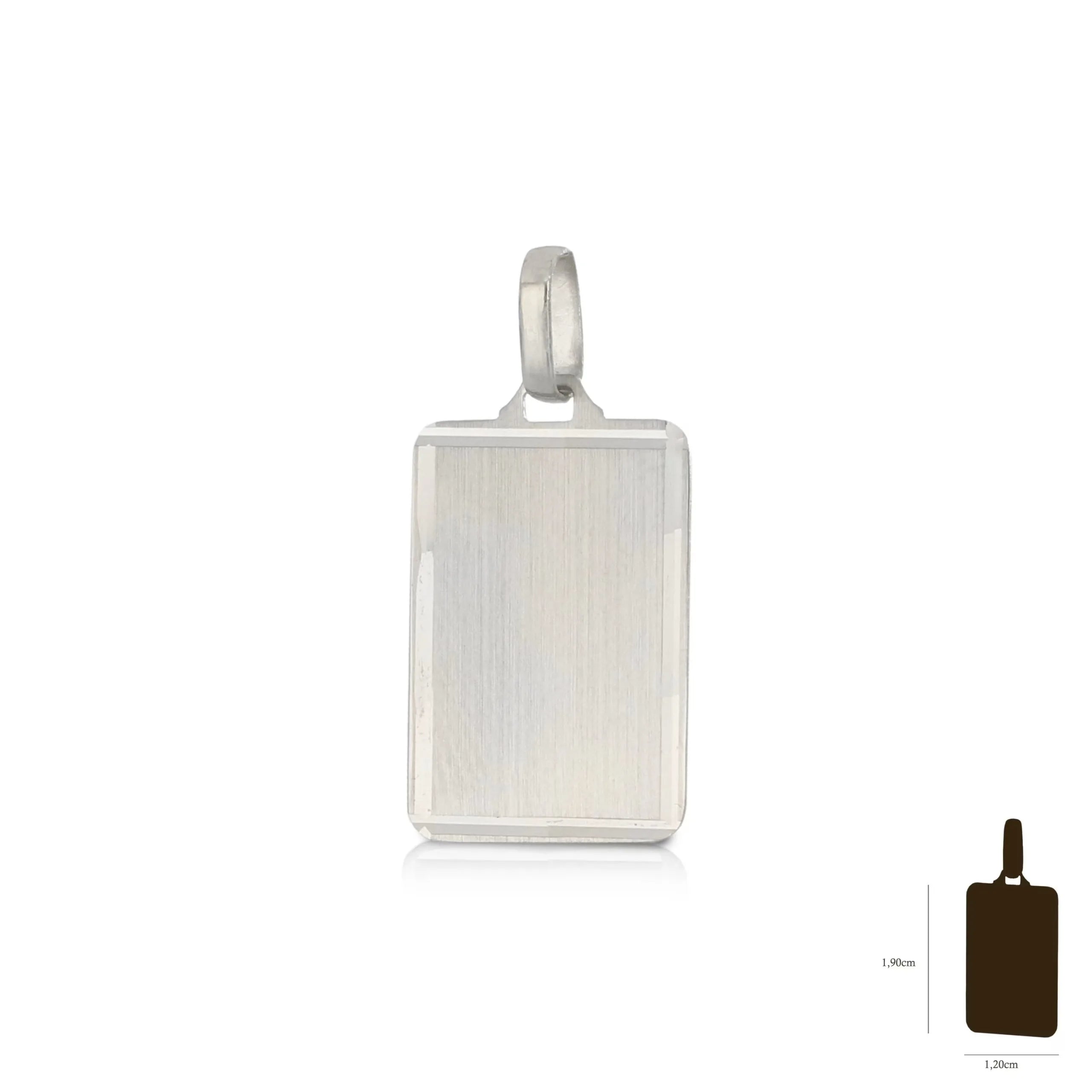 Medaglia personalizzabile in oro bianco 18kt