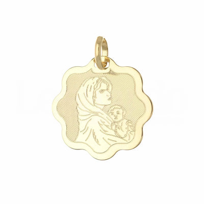 Heilige Medaille mit Madonna in 18 Karat Gelbgold Gewicht 1 gr