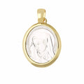 Medaglia sacra madonna addolorata in oro bianco/giallo 18 carati