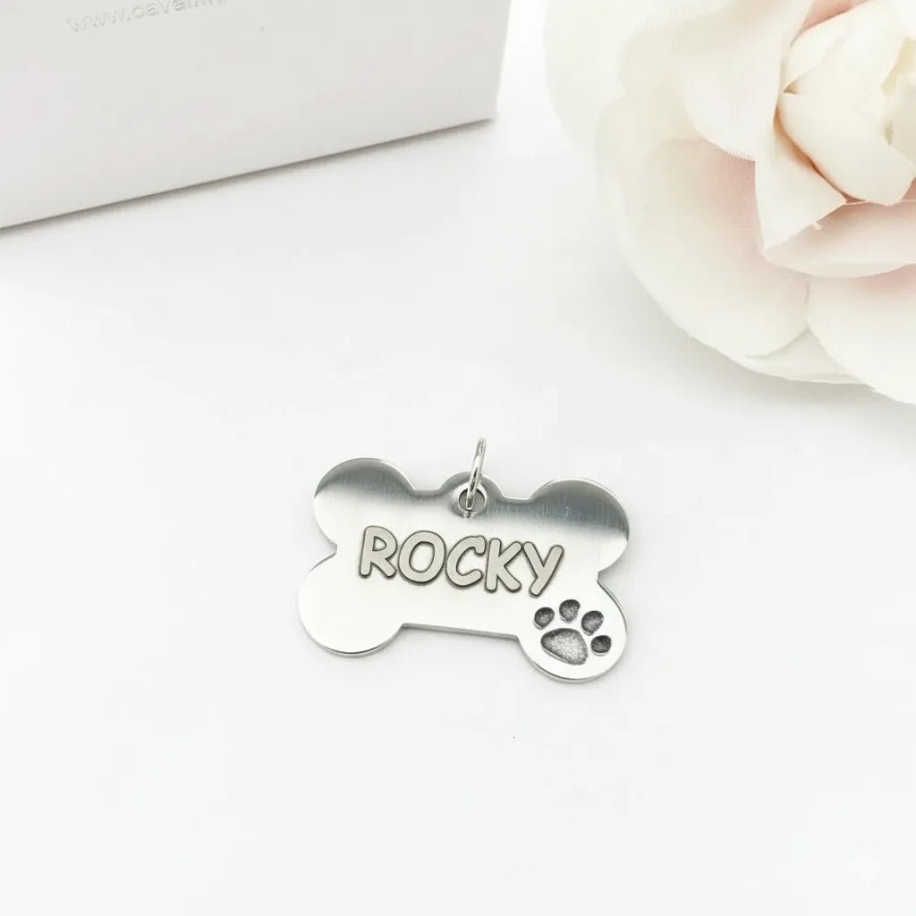 Medaglietta in Argento 925 Personalizzata per Cane e Gatto