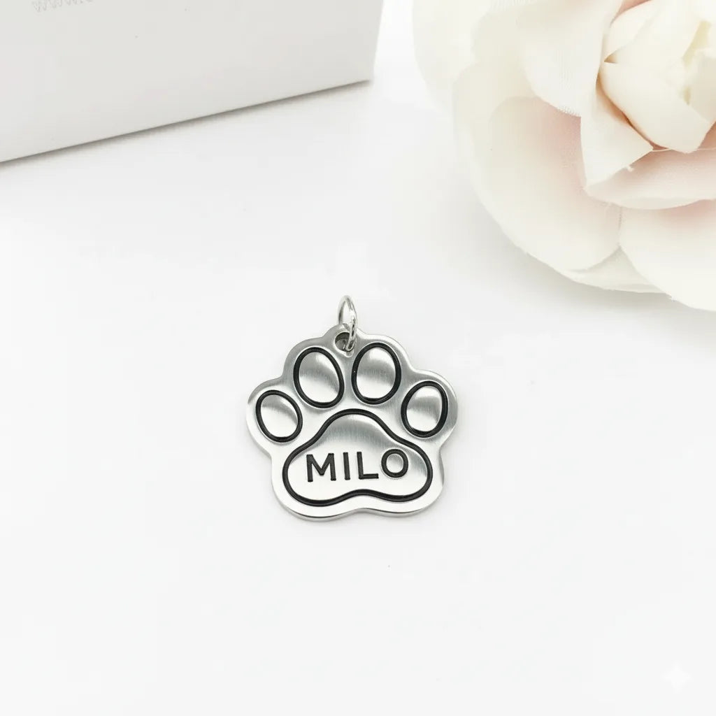 Medaglietta in Argento 925 Personalizzata per Cane e Gatto