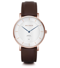 Millner Uhr Regents Golden Brown 39mm weiß Quarz Stahl IP Roségold MLW0036