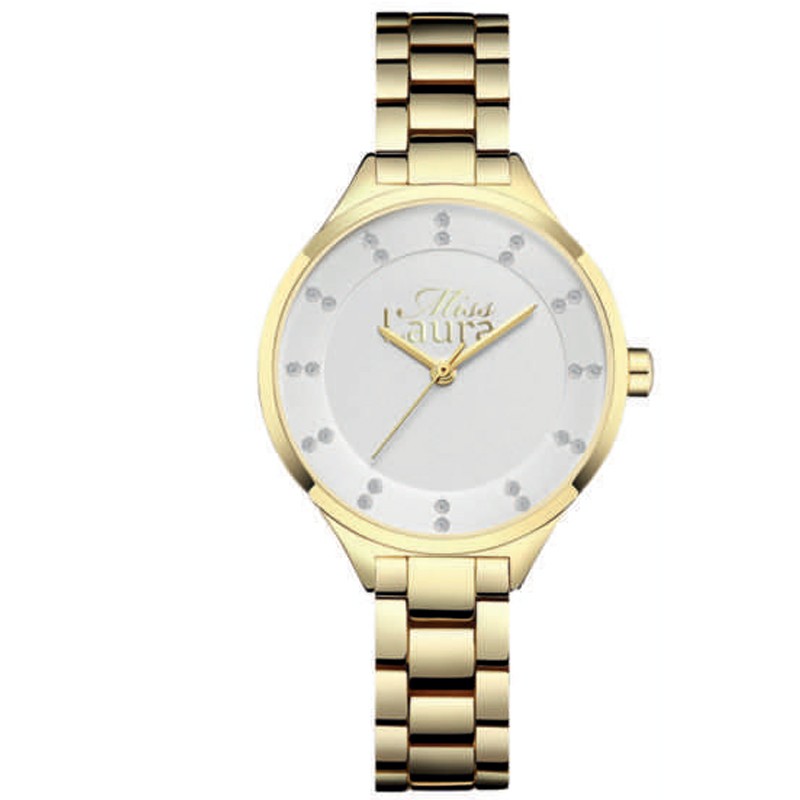 Miss laura orologio solo tempo donna in acciaio dorato mlwopa424