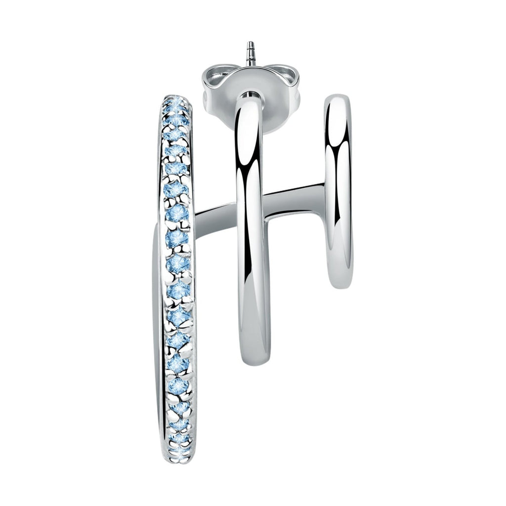 Mono orecchino donna a cerchio con cristalli blu Le petite story lps02aqm21