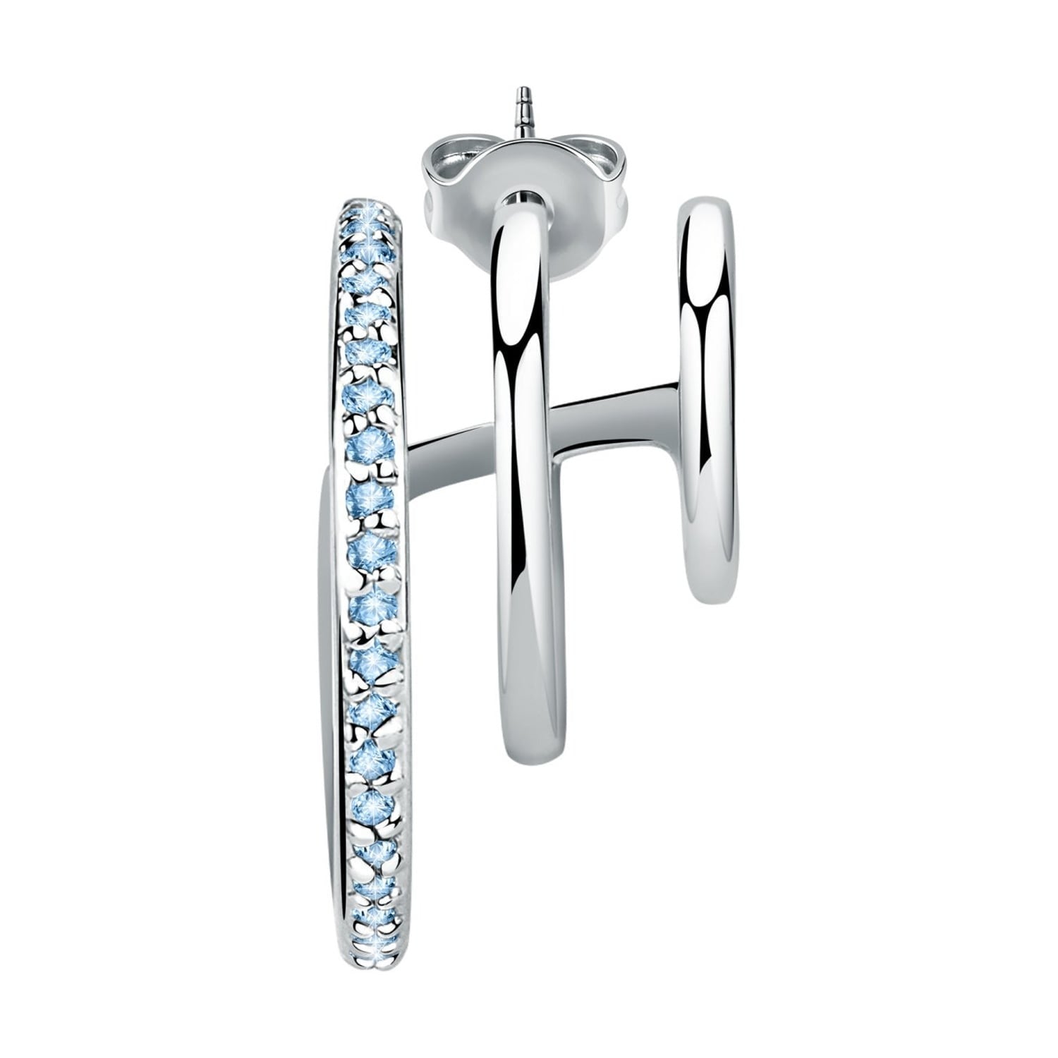 Mono orecchino donna a cerchio con cristalli blu Le petite story lps02aqm21