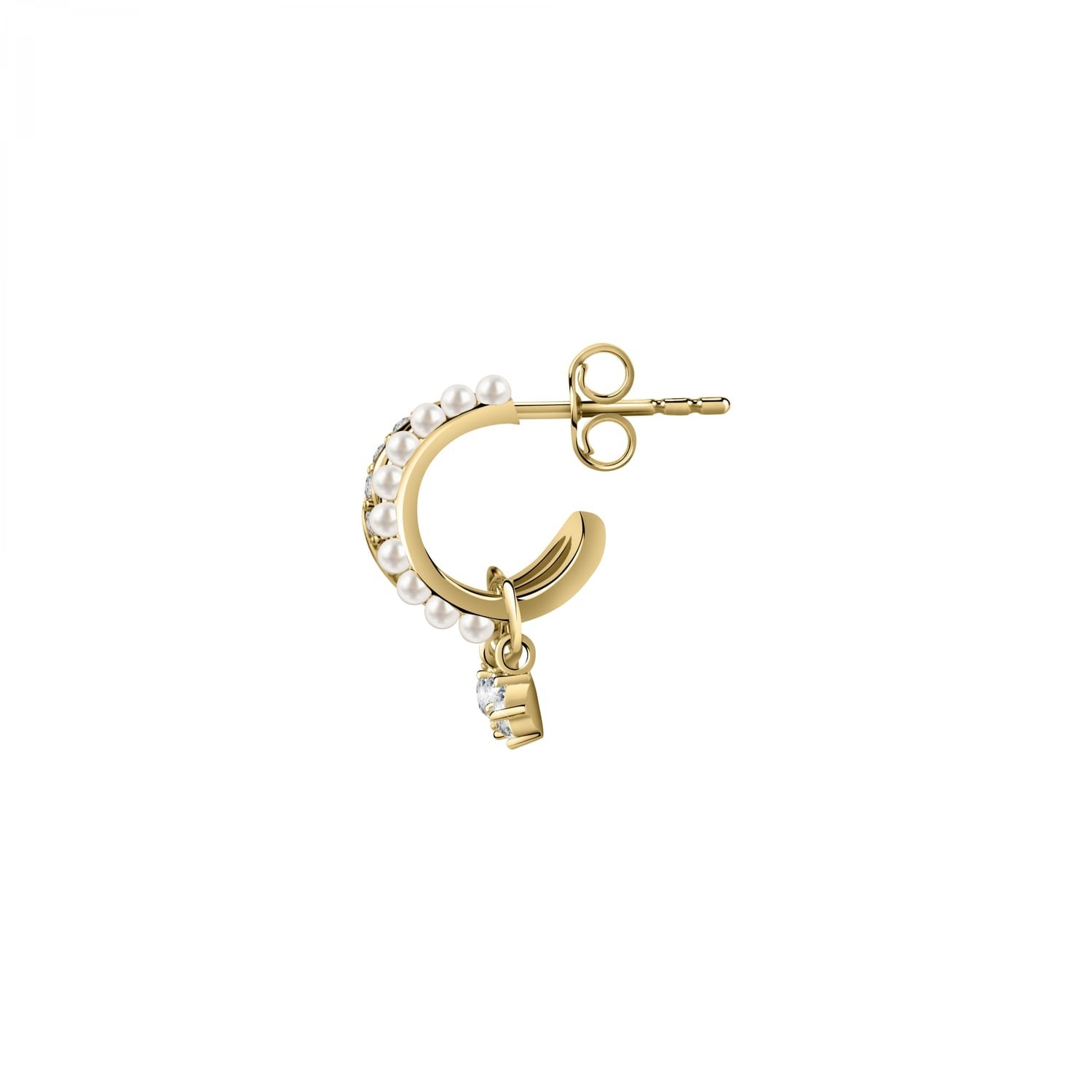 Mono orecchino dorato in acciaio con pendenti Le petite story lps02aqm39