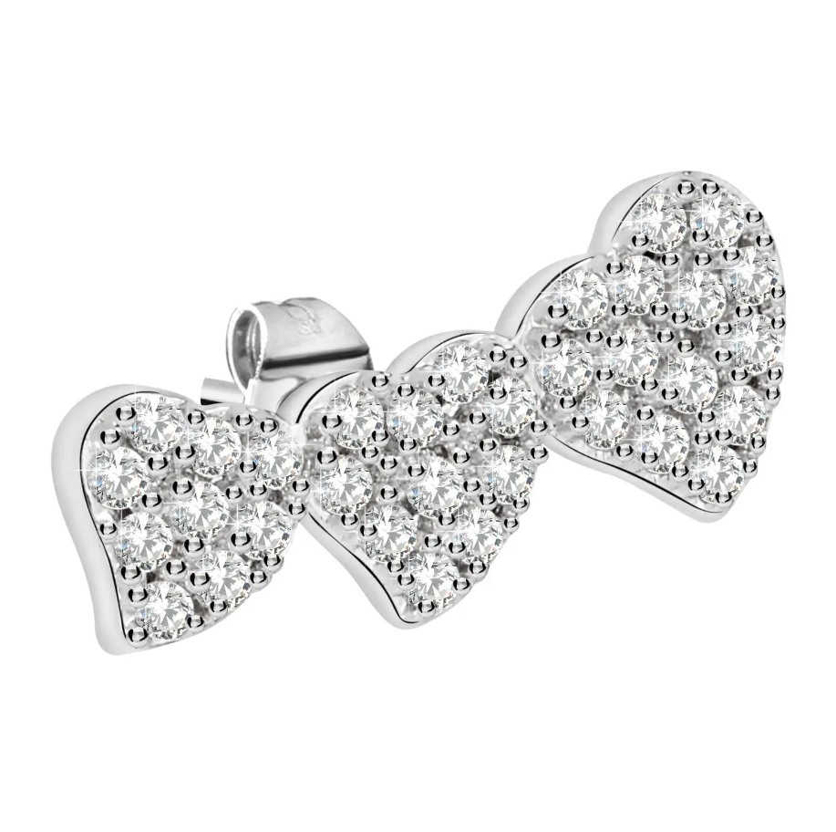 Monorecchino donna La petite story single earrings cuori zirconati lps02arq29