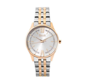 Notting hill 3h orologio In acciaio bicolore con quadrante bianco e bracciale silver e rose gold 1663573