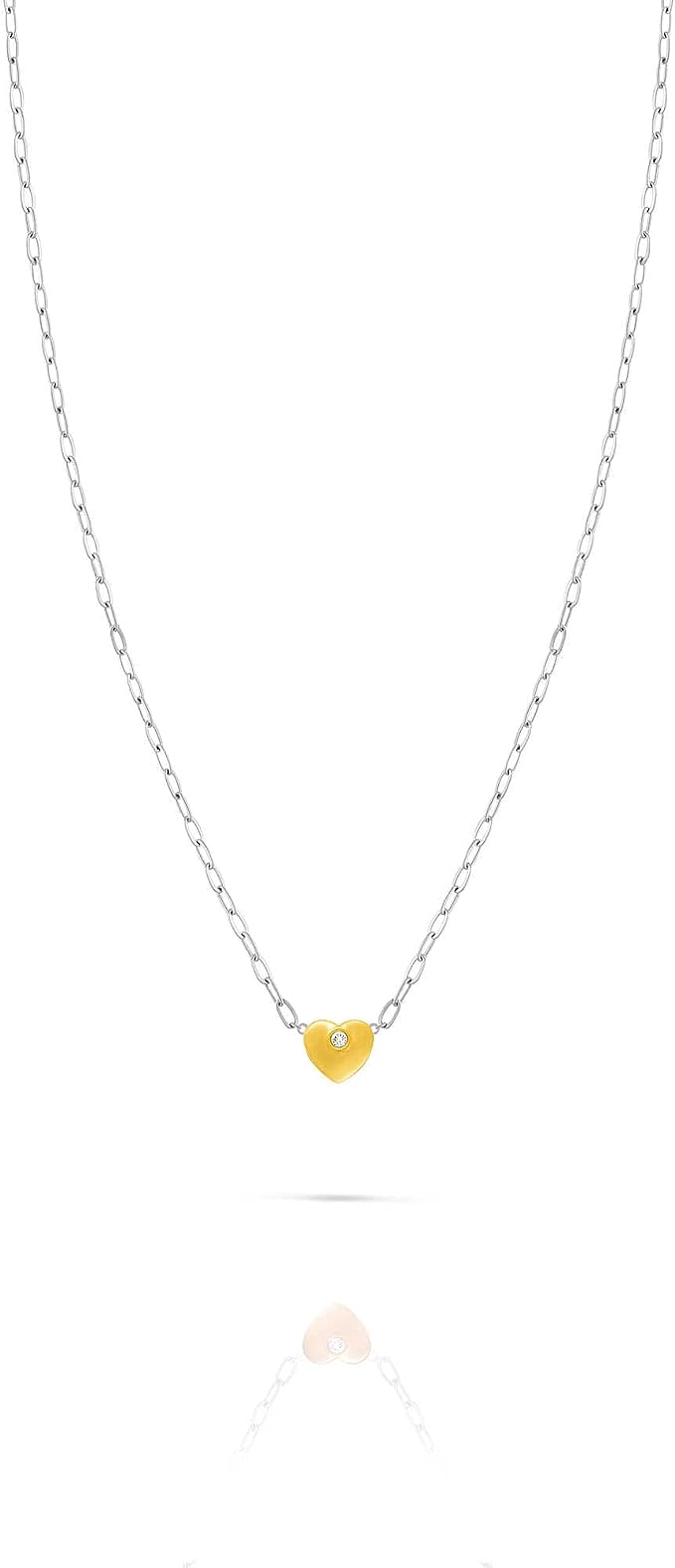 Ops Objects collana da donna collezione metal head con pendente cuore dorato opscl-779