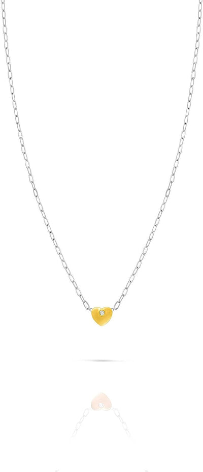 Ops Objects collana da donna collezione metal head con pendente cuore dorato opscl-779