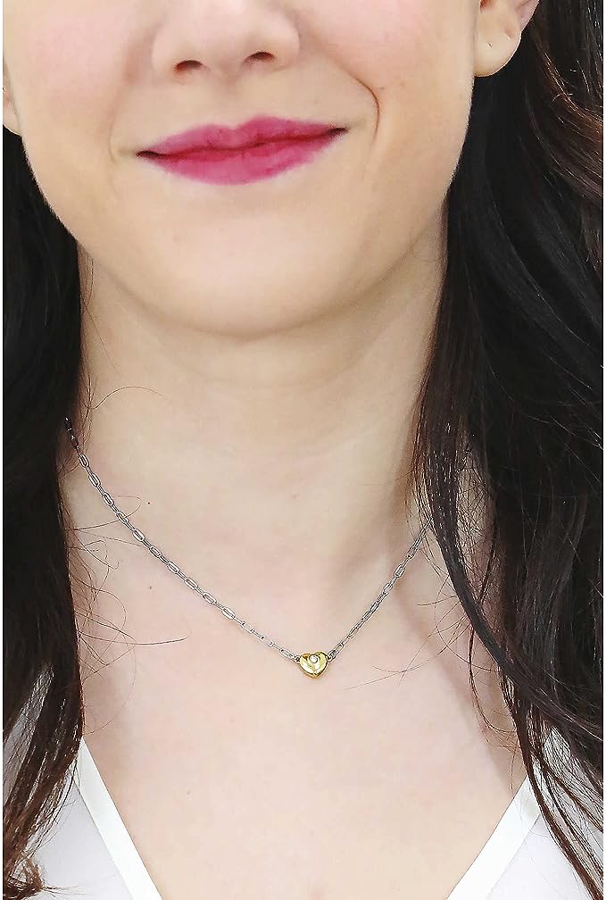 Ops Objects collana da donna collezione metal head con pendente cuore dorato opscl-779