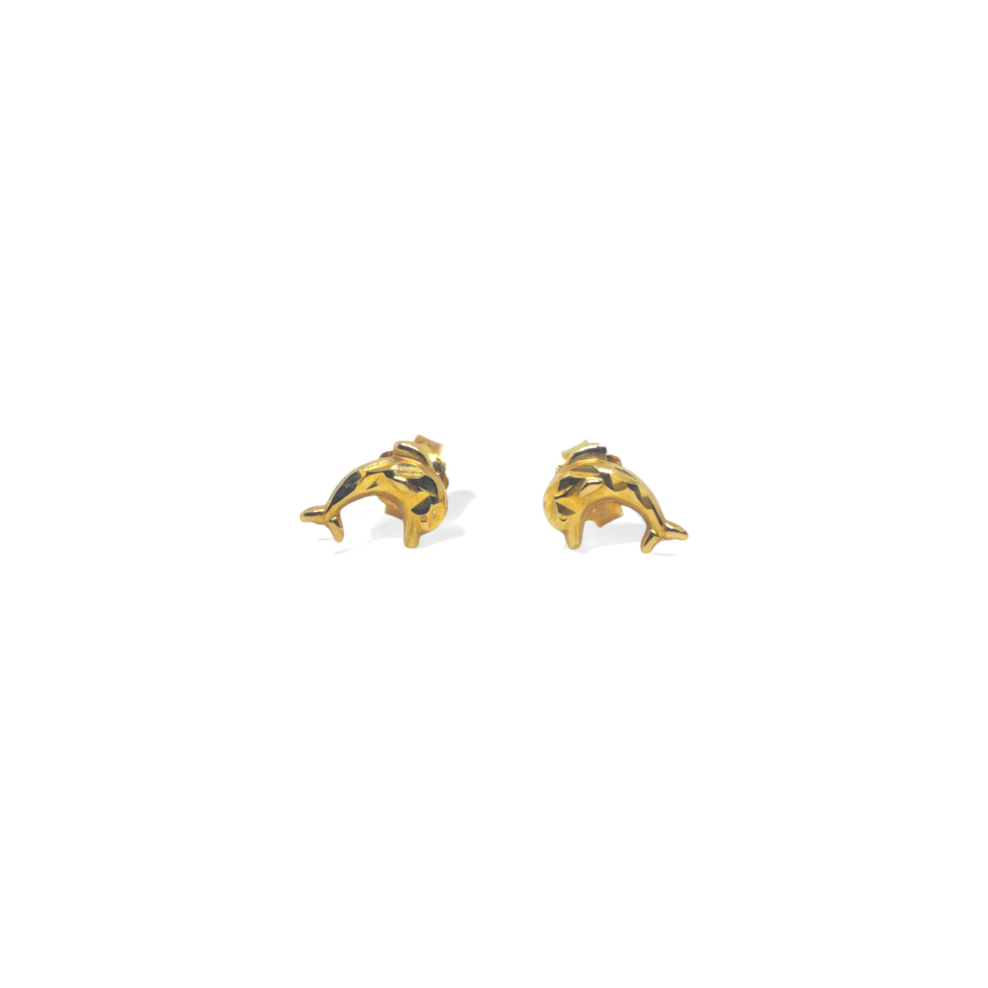 Orecchini Delfino Bambina in Oro Giallo 18 kt Delicati e Gioiosi