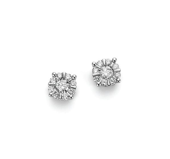 Orecchini DonnaOro Luce in oro bianco e diamanti 0,12ct DHOF9395.012