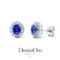 Orecchini Donnaoro con diamanti e zaffiri Ct 0.90 in oro bianco loz10095.008