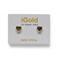 Orecchini Eleganti in Oro 9kt 375 a Forma di Cuore Bombato