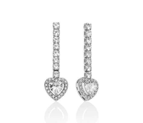 Orecchini Kiara donna in ottone e zirconi con cuore kerd2045b