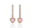 Orecchini Kiara donna in ottone e zirconi rosè con cuore kerd2047r