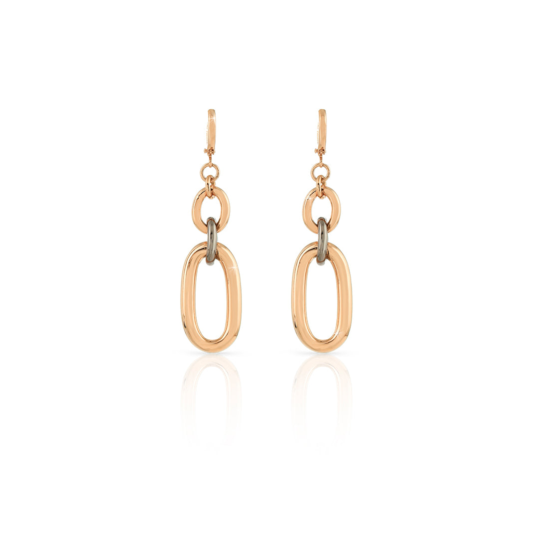 Ohrringe Lipari aus Roségold-bronziertem und schwarzem Bronze 1676 Unoaerre Damen