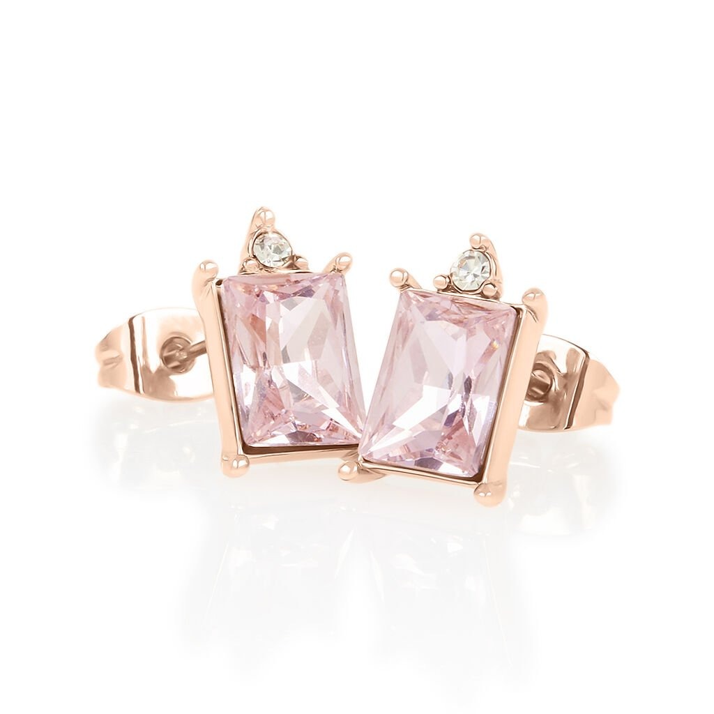 Orecchini Lobo Punto Luce violet ottone rosa cristallo Stroili donna 1685978