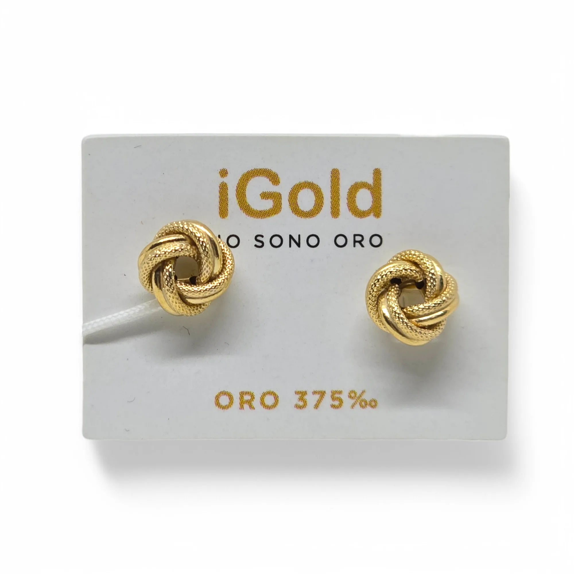 Orecchini Nodo Piccolo d'Amore in Oro Giallo 9kt 375
