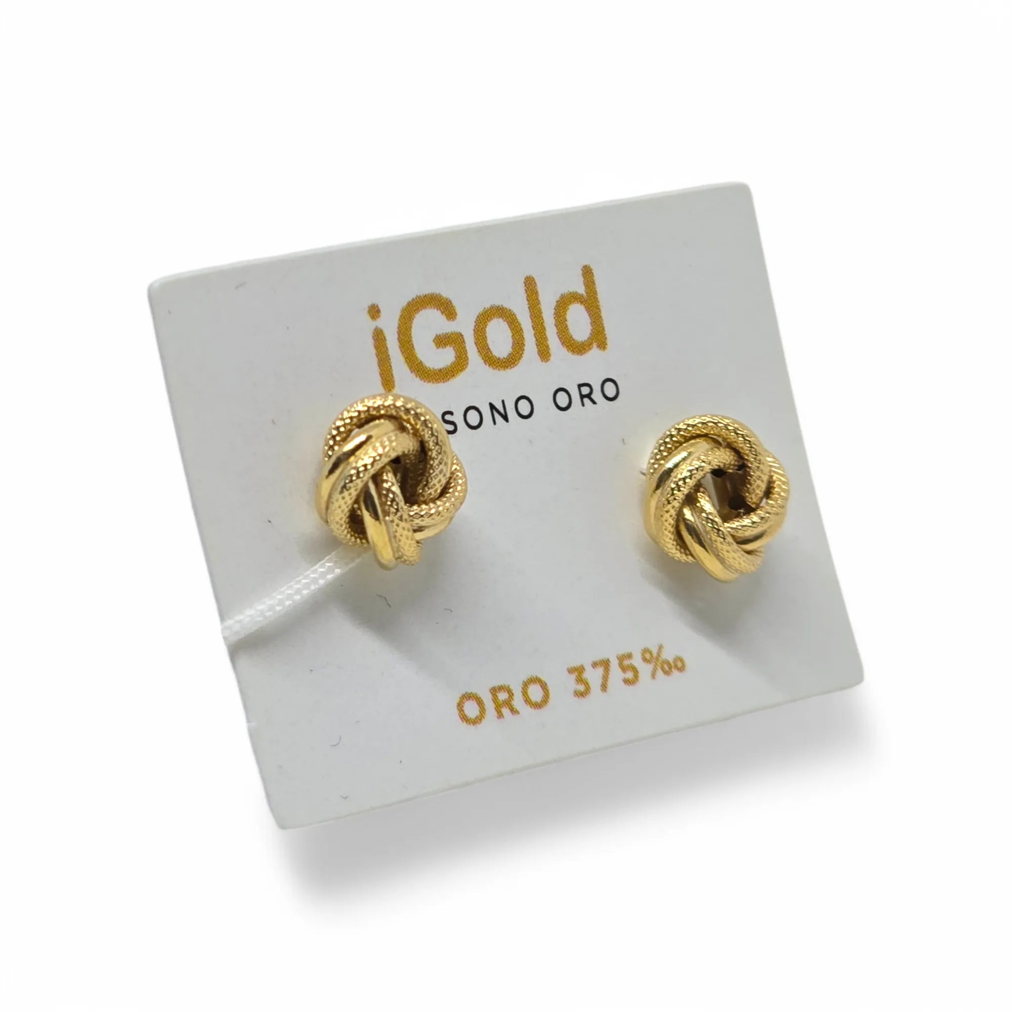 Orecchini Nodo Piccolo d'Amore in Oro Giallo 9kt 375