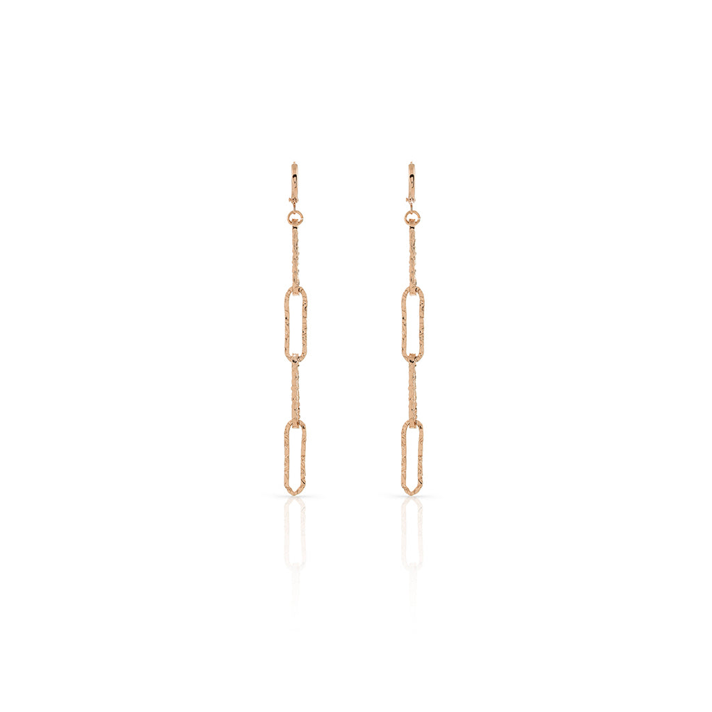 Orecchini Paper Clip in bronzo dorato rosa Unoaerre 1652