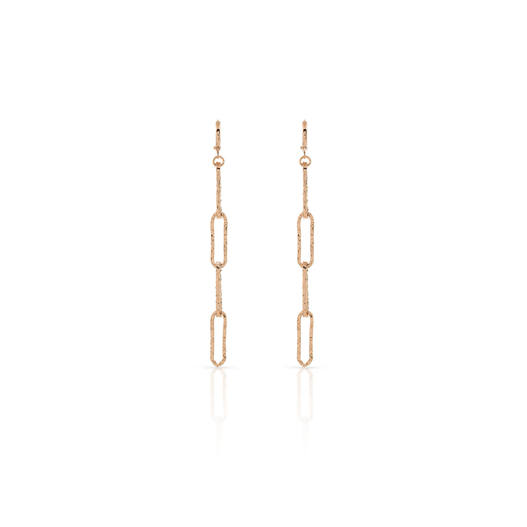 Orecchini Paper Clip in bronzo dorato rosa Unoaerre 1652