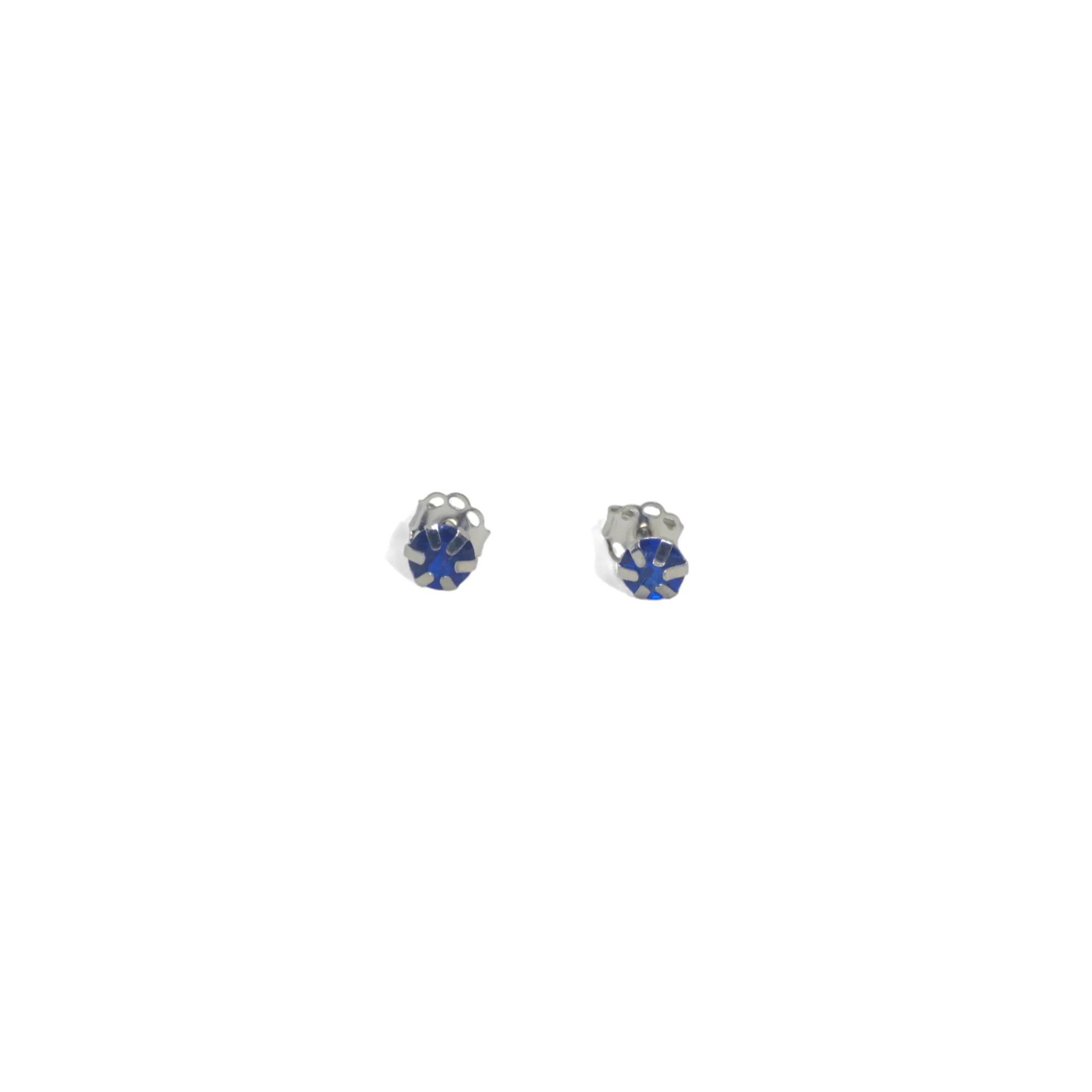 Orecchini Punto Luce in Oro Bianco 18kt con Zircone Blu