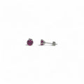 Orecchini Punto Luce in Oro Bianco 18kt con Zircone Rosso