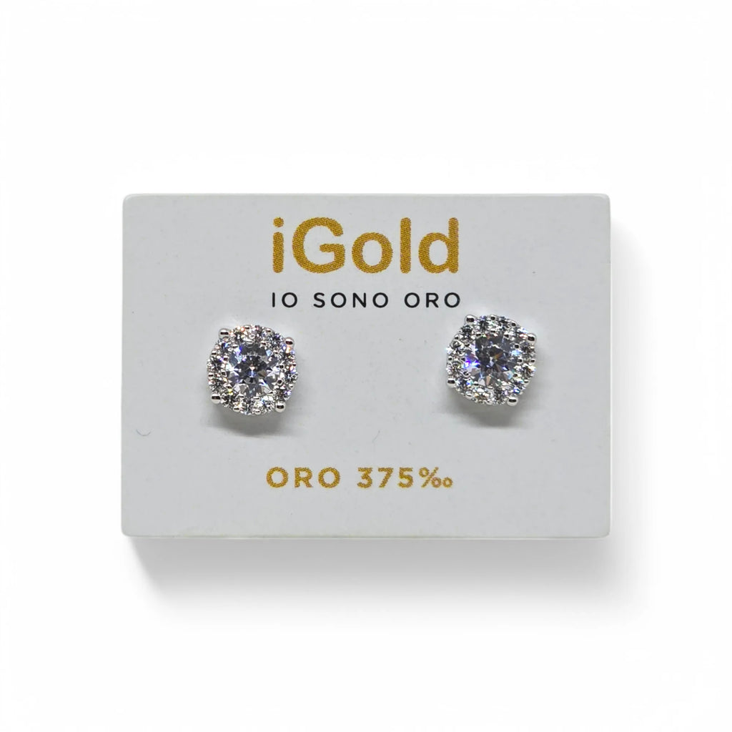 9kt 375 Weißgold Ohrstecker mit Zirkonia