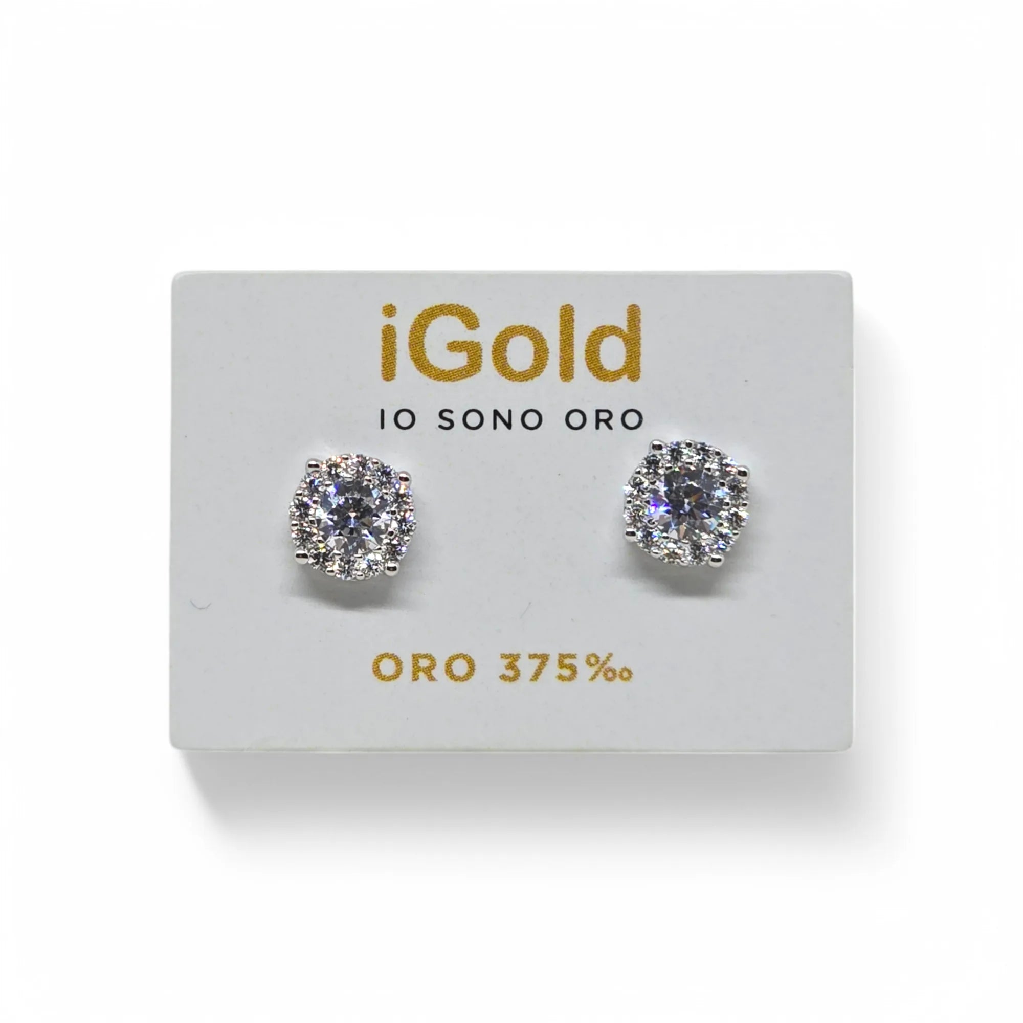 9kt 375 Weißgold Ohrstecker mit Zirkonia