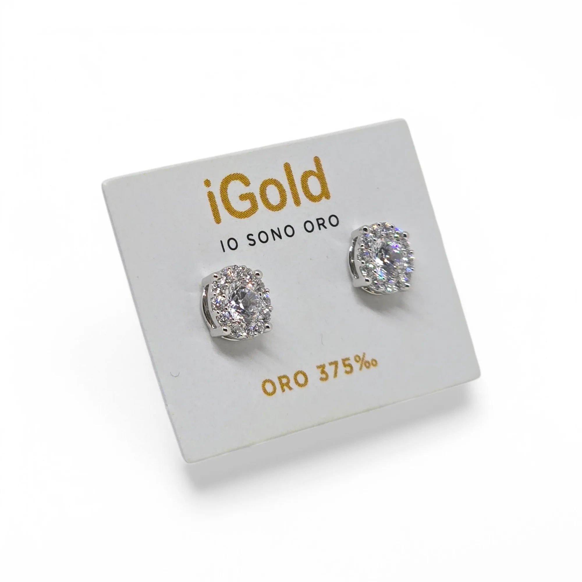 9kt 375 Weißgold Ohrstecker mit Zirkonia