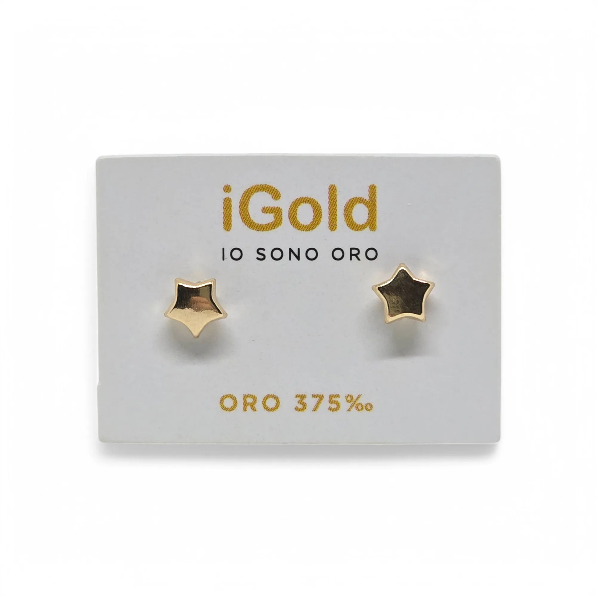 Orecchini Stella in Oro Giallo 9kt 375 per Bambina