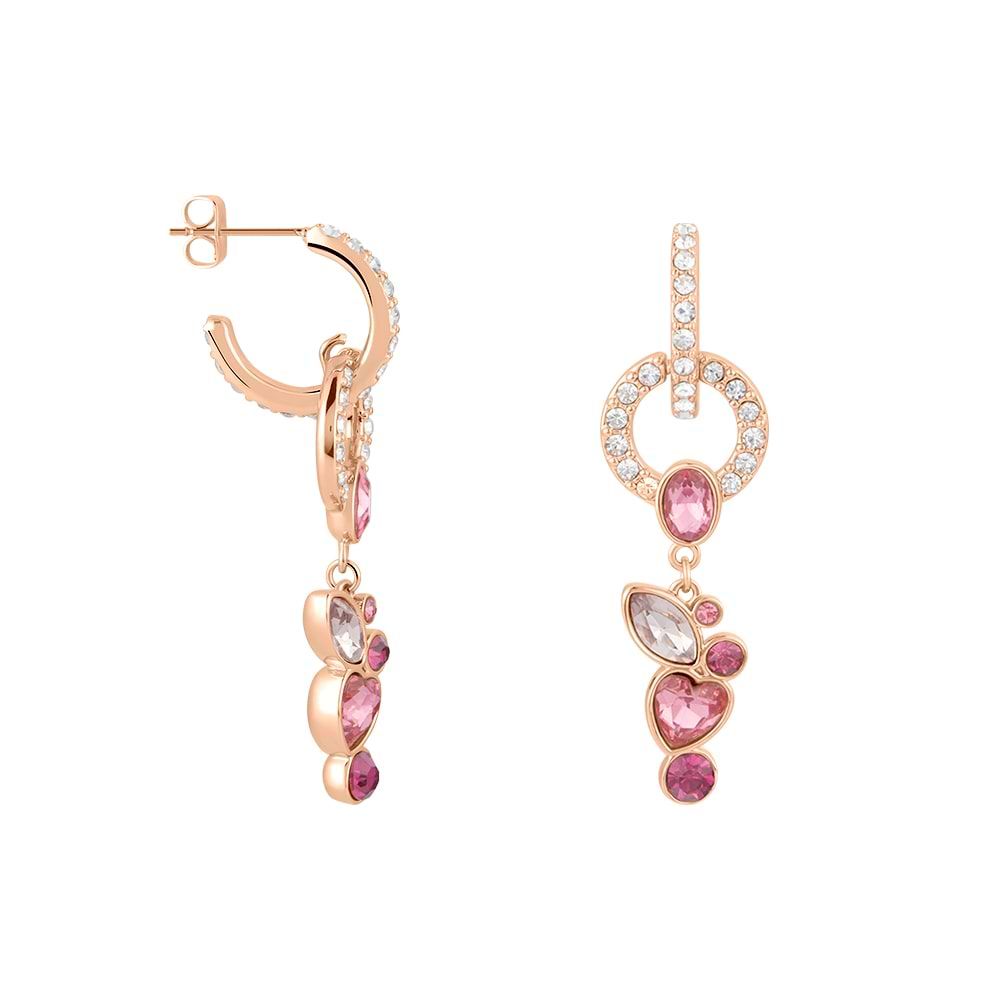Stroili Damen-Hängeohrringe violett Modeschmuck und rosa Kristalle 1674356